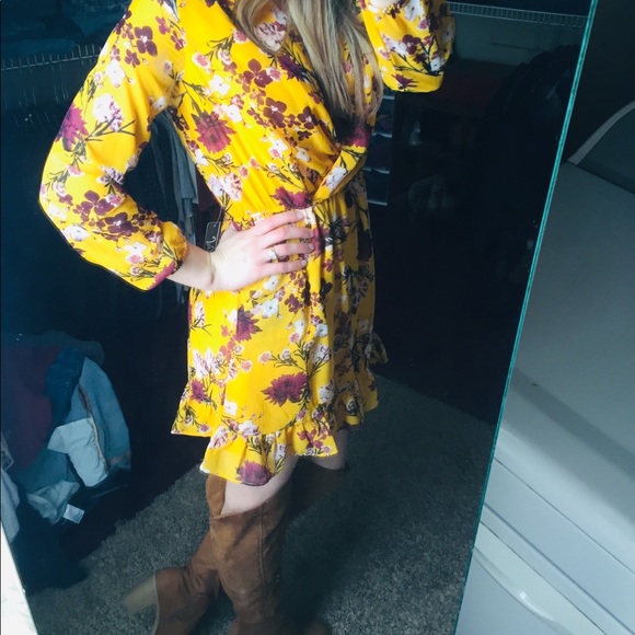 J for Justify Dresses & Skirts - Yellow Long-Sleeve Mini Dress